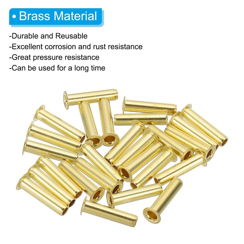 PATIKIL Brass Compression Insert, 75 Pcs 5mm OD x 3mm