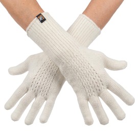 Evolution Knitwear Alpaca Mesh Knit Gloves - Super Soft Baby Alpaca - Made in the USA - Small - Natural