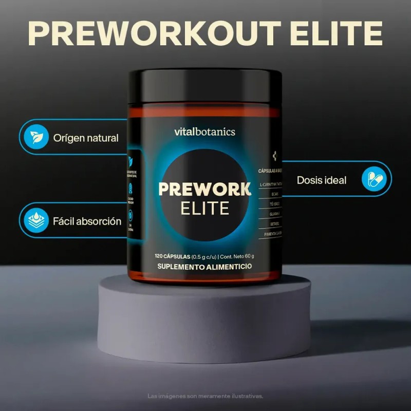 Preworkout Elite 120 Cápsulas Suplemento Vitalbotanics Sabor Sin sabor