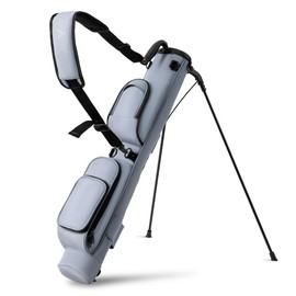 Unihimal Golf Stand Bag for Men & Women, Lightweight Synthetic Leather—Easy to Carry and Durable Pitch n Putt Golf Bag, Par 3 and Executive Courses (Classic Gray)