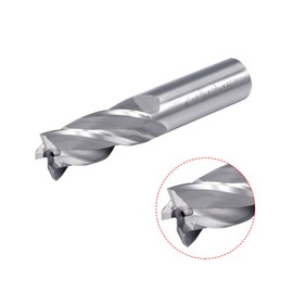 uxcell 3/4" Cutting HSSAL Spiral Drill Bit Straight End Mill Cutter 4 Flute with 3/4" Shank