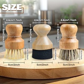 3 Pcs Cutting Board Oil Wax Applicator and Scrub Brush Set Natural Bamboo Wood Applicator for Mineral Oil Boards, Wooden Butcher Blocks, Spatulas, Spoons, Wooden Worktops, Utensil Care