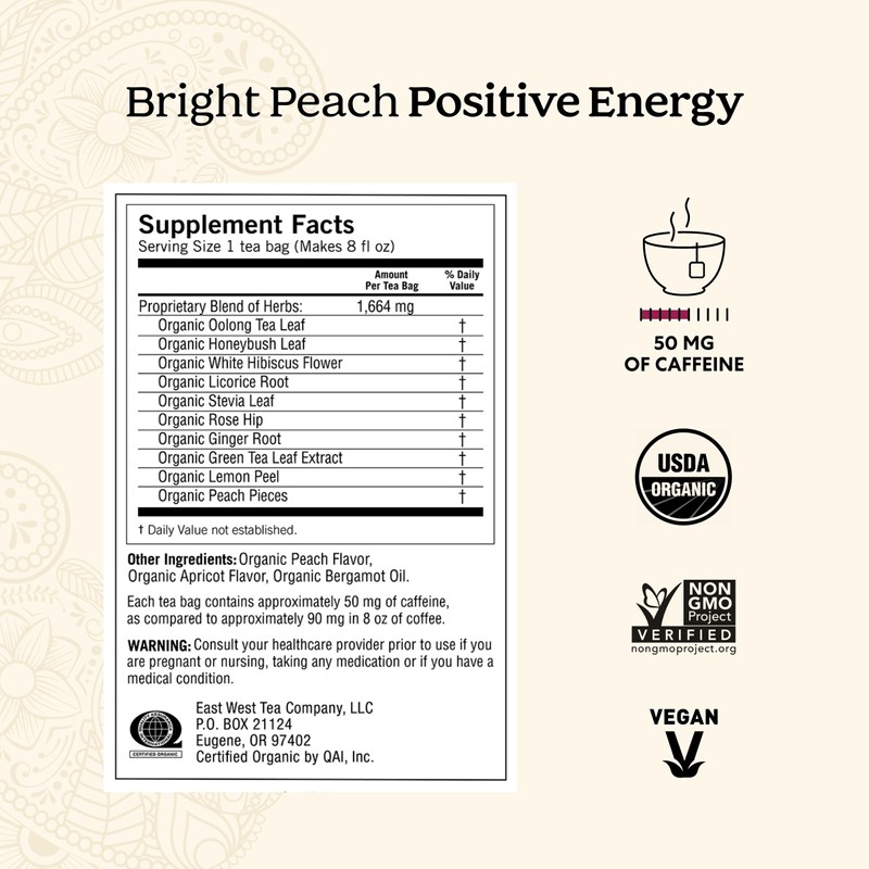 Yogi Tea Bright Peach Positive Energy Tea - 16 Tea