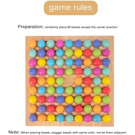 Wooden Clip Beads Board Game, Montessori Educational Wooden Toy - Clip Beads Game Puzzle Board - Wooden Clip Beads Rainbow Toy - Matching Game Memory Toy - Puzzle Board Game