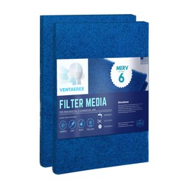 VENTAEREX 20x30x1 Reusable Air Filters - Made in USA - MERV 6 Washable AC HVAC Furnace Fan Coil Filter Media - Cut to Fit - Synthetic Alternative to Hog’s Hair Filter - 2 Pack