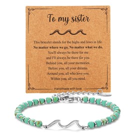 AHSIWC Inspirational Gifts for Women Men,Swimming Against The Current,Through The Waves of Life,Encouragement Bracelet for Best Friends Mom Daughter Sister,Spiritual Faith Gift for Birthday Christmas