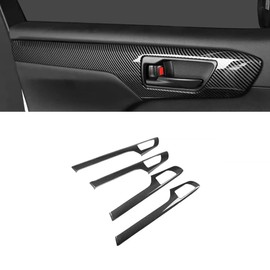 ERIDANUS Auto Accessories Fit for Highlander 2023 2022 2021 2020 Inner Door Armrest Handle Bowl & Door Panel Inner Cover Trim Kit Sticker(Carbon Fiber Style) ABS 4 PCS