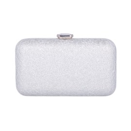 Day of Saturn Women's Small Handbag Lace Pleated Evening Bag Wedding Party Bag, silver, Large