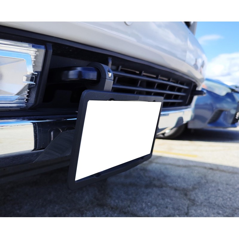 iJDMTOY Front Tow Hook Mount License Plate Relocation Bracket, Compatible