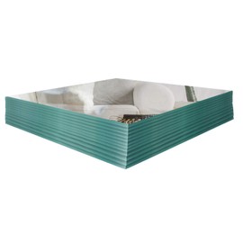 Muzilife 12" Square Mirror Candle Plate Set, 2 mm Thick Tables Mirror Trays - Box of 12 Glass Candle Plate Set for Table Wedding Centerpieces, Party, Festivals Decor