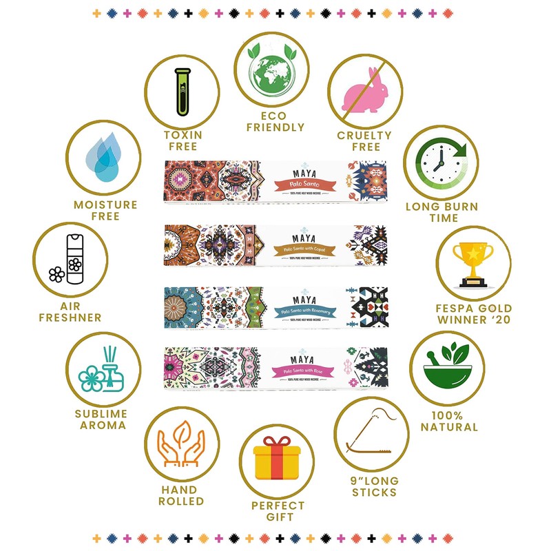 SOUL STICKS Maya Palo Santo Variety 4 Pack Incense Sticks