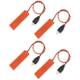 QWORK Silicone Heating Pad 20W 110V with US Plug – 4 Pack Flexible Heat Pad for Pipes, Tanks & Valves
