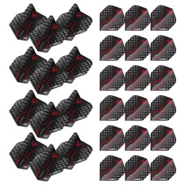 WINMAU Prism Zeta Black, Grey & Red Extra Thick Dart Flights - 10 sets per pack (30 dart flights in total)