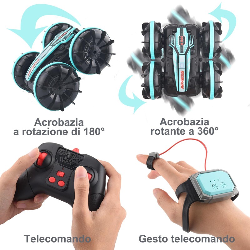 SIVQIKE 4WD Remote Controlled Car, Gesture Sensor, Waterproof RC Stunt