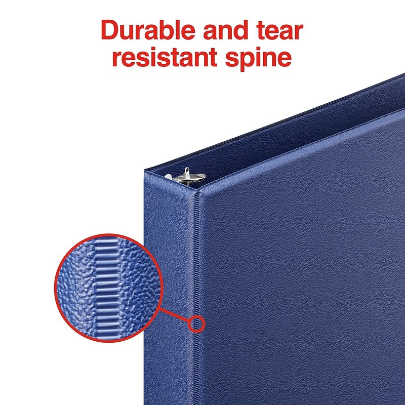 Staples Standard Non‑View Binder, 1" Round Ring, Blue, Durable 3‑Ring