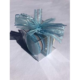 French Macarons Party Favors - 25 Pack (Blue & White)