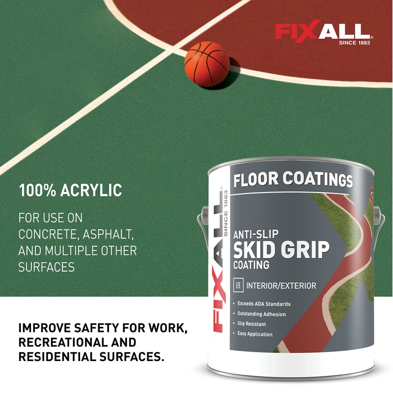 FIXALL Skid Grip Anti-Slip Coating, 1 Gallon, Camel, Exceeds ADA