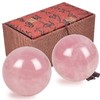 juanxian Rose Quartz Massage Balls 4cm with Gift Box Hand
