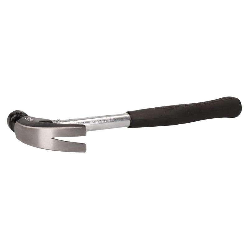 16Oz Curved Claw Hammer Tubular Handle Rubber Grip Nail Remover