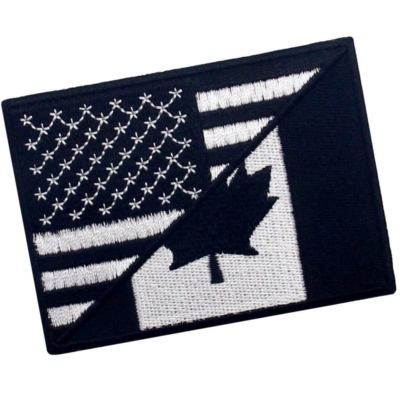 EmbTao USA American United State Canada Flag Patch Embroidered Applique