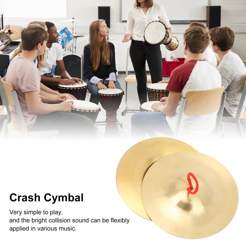 Crash Cymbal Brass Percussion Instrument Pair Teaching Tool Toy for