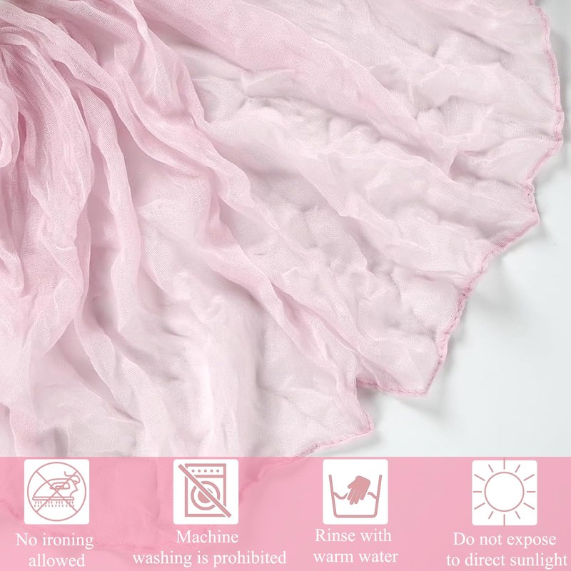 YOUTHLOXUS 90x300cm Pink Table Runner, Semi-Sheer Cheesecloth Table Runner, Wedding