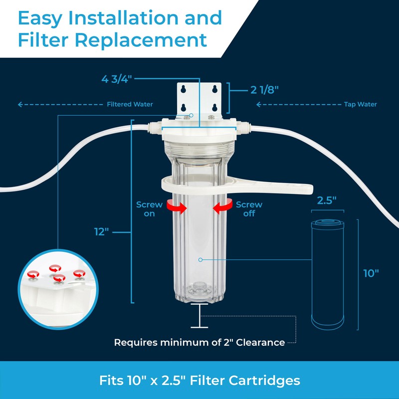 SpiroPure Clear Water Filter Housing 10 inch / 2.5 x