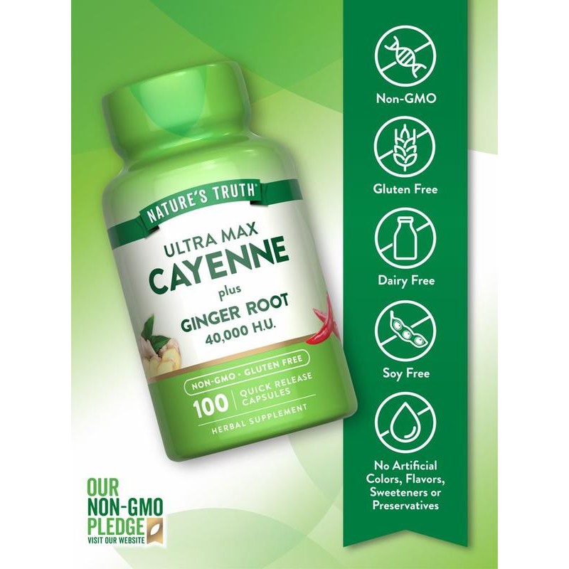 Cayenne Pepper 40,000 HU with Ginger Root