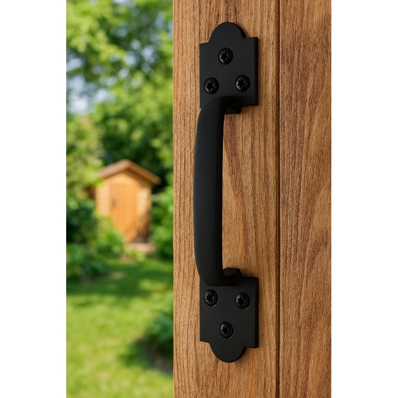 VivaLight 9 Inch Spade Barn Door Handle - Black Cast