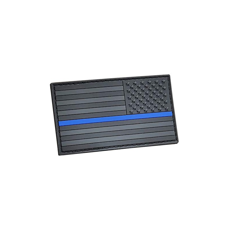 Blue Line America USA Flag PVC Patch (Right Shoulder, Reversed,