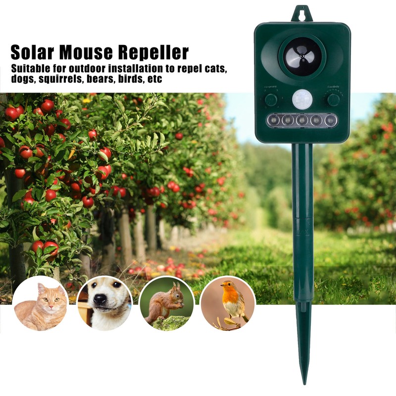 Solar Bird Repellent Outdoor USB Ultrasonic Mouse Insect Repeller with