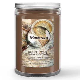 Wanderlust Candle (32oz) Vanilla Leather Smoke Scented Soy