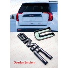 Auto OVERLAY Rear Black Flag Emblem Overlay Fit 2021-2023 GMC Yukon Yukon XL