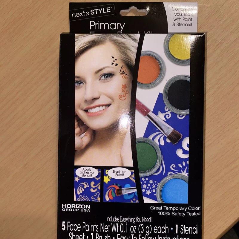 Next Style Face Paint kit 5colors - stencil sheet-brush see