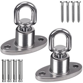 SELEWARE Silent Ball Bearing Swing Hangers, Heavy Duty 360° Rotate Swing Swivel Hook for Wooden Playground Yoga Hammock Chair Rope Punching Bag Porch Tire Web Swing Sets, 1200 Capacity, 2 Pack