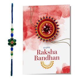 exciting Lives Rakhi - Juego de patrón 5, Large, Algodón, azul diamante