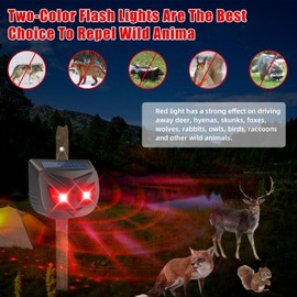 Solar Nocturnal Animal Repeller Outdoor Predator Eyes Coyote Deterrent Predator Lights for Chicken Coop, Raccoon Repellent Deer Repellent Devices Deterrent Lights for Skunk Fox Yard Garden, 4 Pack