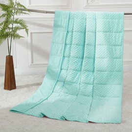 Alomidds Weighted Blanket, Luxury Velvet Weighted Blankets for Adults and Kids,Warm and Breathable Soft and Comfort Minky, Heavy Blanket with Premium Glass Beads (48"x72",12lbs Twin Size - Teal)