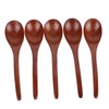 5Pcs Wooden Soup Spoon with Curved Handle Multi Purpose Rice