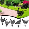 5Pcs Rooster Silhouette Acrylic Hollowed Assorted Style Rich Details Black