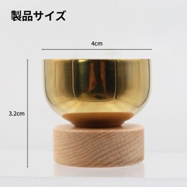 KKLM Mini Pet Bowl Set, Made of Brass Natural Wood, Beautiful Tone Modern Design, Buddhist Utensils for Dog Cat Family
