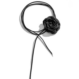 Flower Choker Necklace, Flower Necklace Rose Flower Necklace Fashionable Retro Flower Collar Tie Necklace Women Neck Accessories for Women Girls Bridal Wedding Party Birthday Christmas Black, Suede