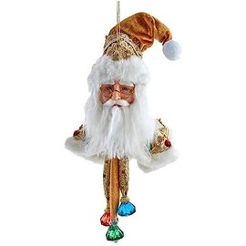 Jeweled Gold Santa Head Ornament
