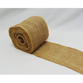 AAYU 5 inch X 10 Yards Loose Weave Jute Burlap Ribbon | Finished Edges Eco Friendly, Natural Jute Product for Craft, DIY Project, Wide Wreathing Material 30 feet Long