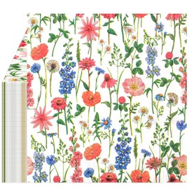 100 PCS Watercolor Flowers Napkins,2-Ply Premium Quality Cocktail Napkin, Afternoon Tea Decorations Napkins,33x33cm Soft and Absorbent Disposable Hand Towels Napkin for Anniversary,Wedding, Party