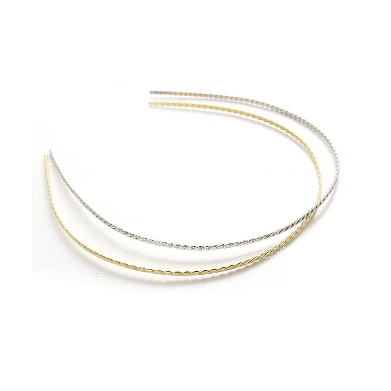 Vingtaine HK-266 Metal Twist Headband Hair Accessory Thin Simple, sliver