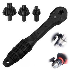 taakcc 2-in-1 Ratcheting Drill Chuck Key Wrench,Drill Chuck Key,Universal Chuck Key Replacement Tool for Drill, Compatible with Most Electric Drills and Power Tools(1Pcs