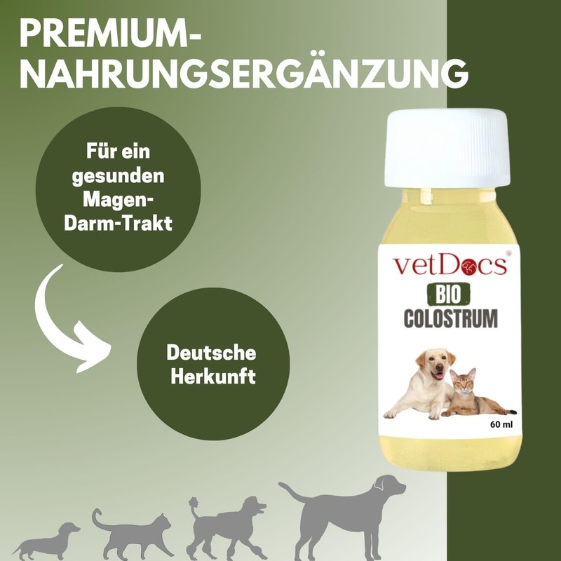 vetDocs Organic Colostrum Liquid, Colostrum Dog, Colostrum Cat with Powerful