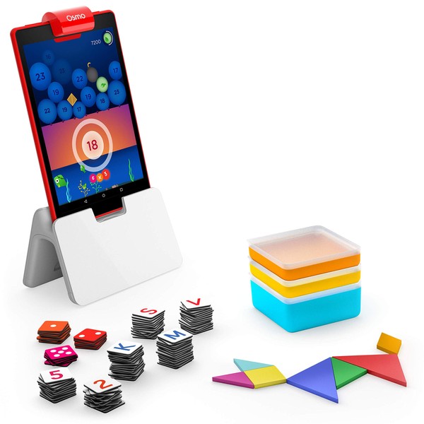 Osmo - Genius Starter Kit for Fire Tablet - 5 Educational Learning Games - Ages 6-10-Summer Learning for Kids-Spelling, Math, Creativity & More (Osmo Fire Tablet Base Included - )