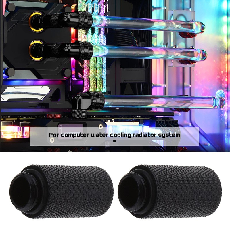 YINETTECH 4 Pieces G1/4 Black Water Cooling Extension Adapter 30